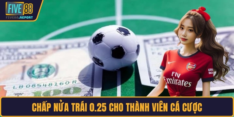 Chấp nửa trái 0.25 cho thành viên cá cược